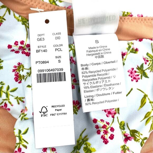 J. Crew Curved-waist Cheeky Bikini Bottom Meadow Floral Women's Small BF140 $59 - Picture 6 of 7